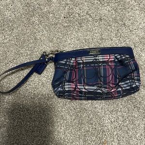 COACH plaid wristlet